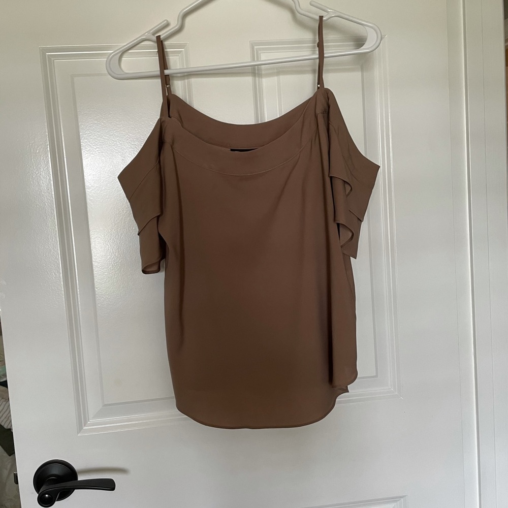 Cold shoulder satin blouse